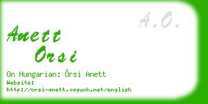 anett orsi business card